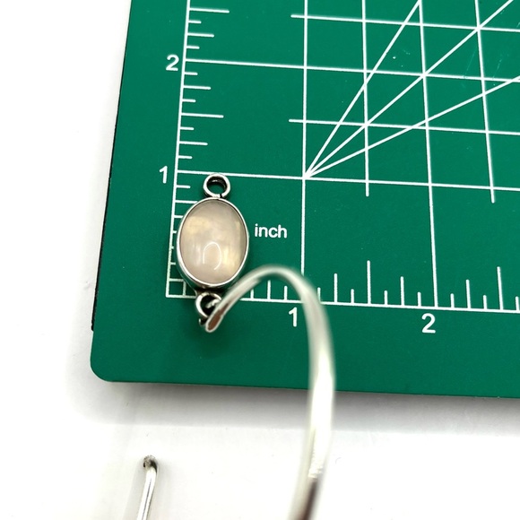 Sterling Silver and Light Pink Quartz Minimalist Bracelet - Picture 12 of 12